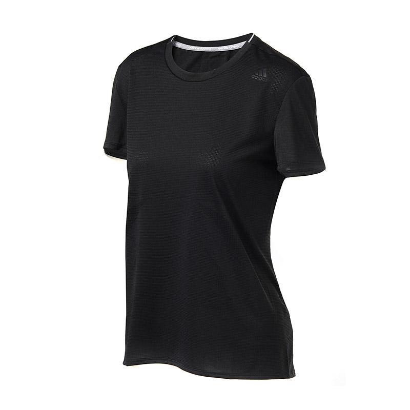 adidas阿迪达斯女装短袖T恤跑步运动服S94414 L 黑色