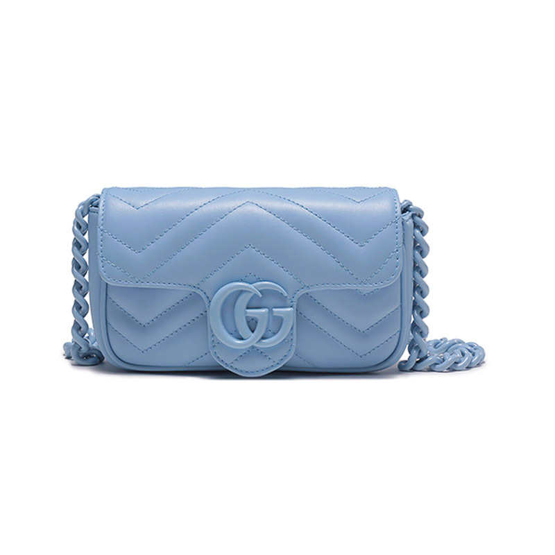 古驰 GUCCI 女士GG Marmont系列皮革双G手提单肩包腰包699757 UM8KV