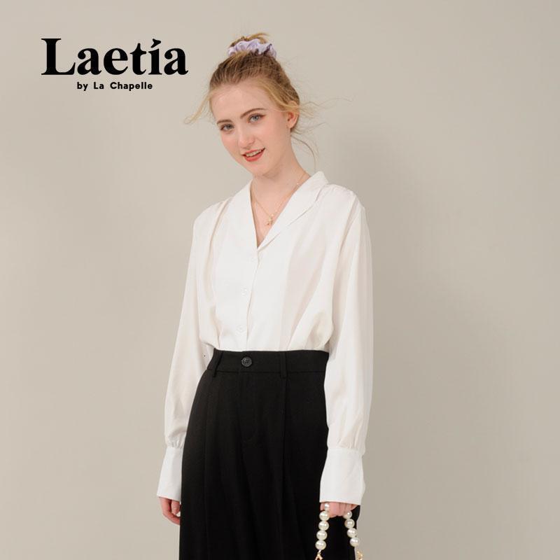拉夏贝尔Laetia 2021早春新款chic通勤百搭简约柔软舒适衬衫纯色