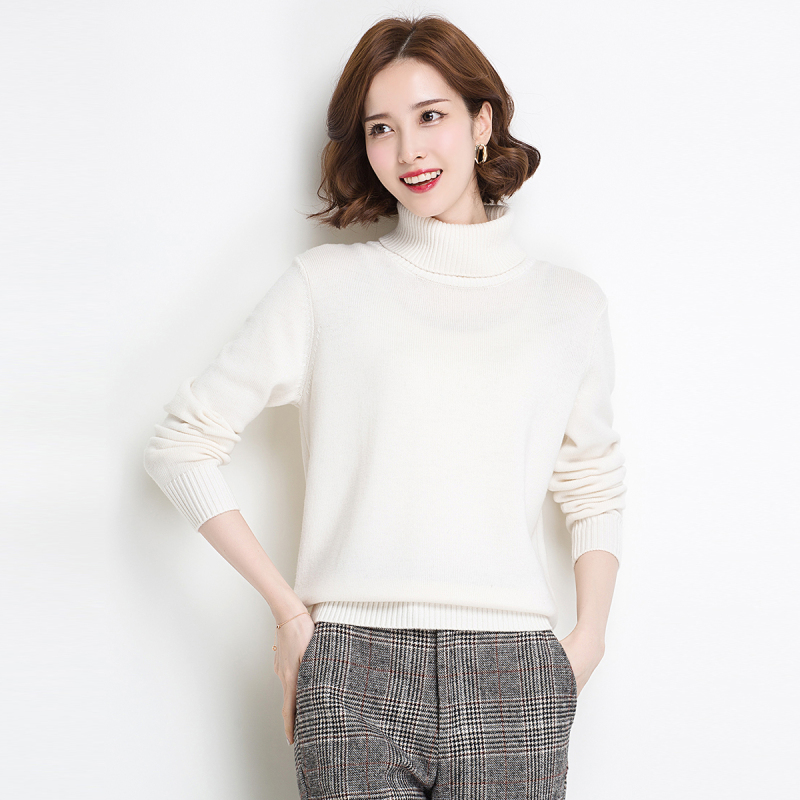 金菊女装高领羊毛衫冬季新款打底毛衣女士针织衫长袖套头毛衣女款
