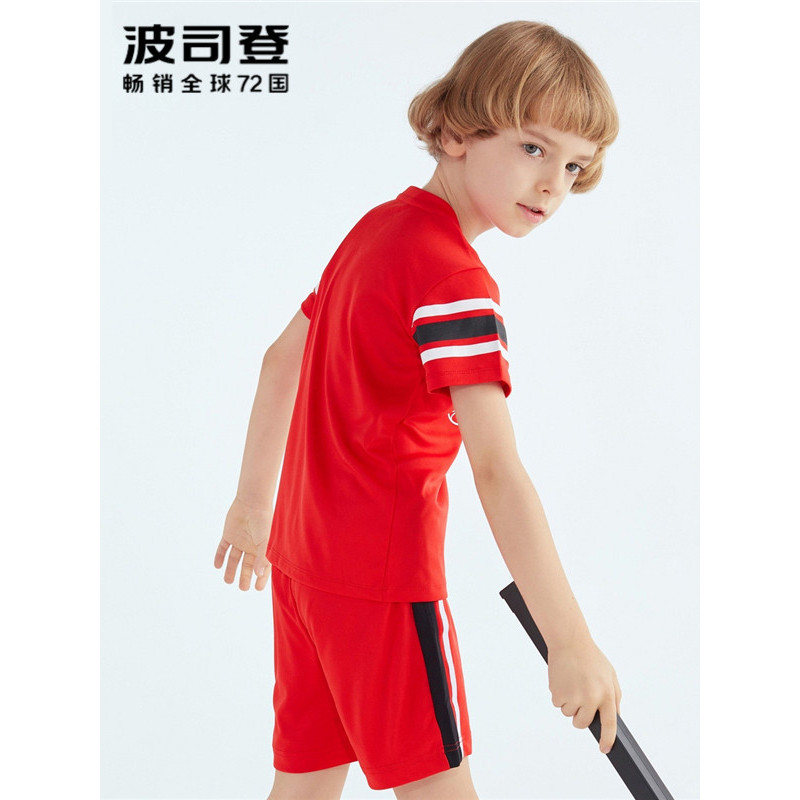 波司登童装套装2018夏季儿童运动短袖T恤短裤套装C823CD1106