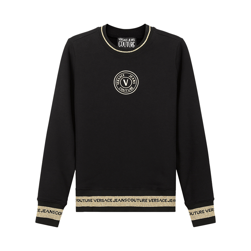 范思哲 VERSACE JEANS COUTURE 女士棉质圆领长袖卫衣运动衫72HAIT03 CF01T图片