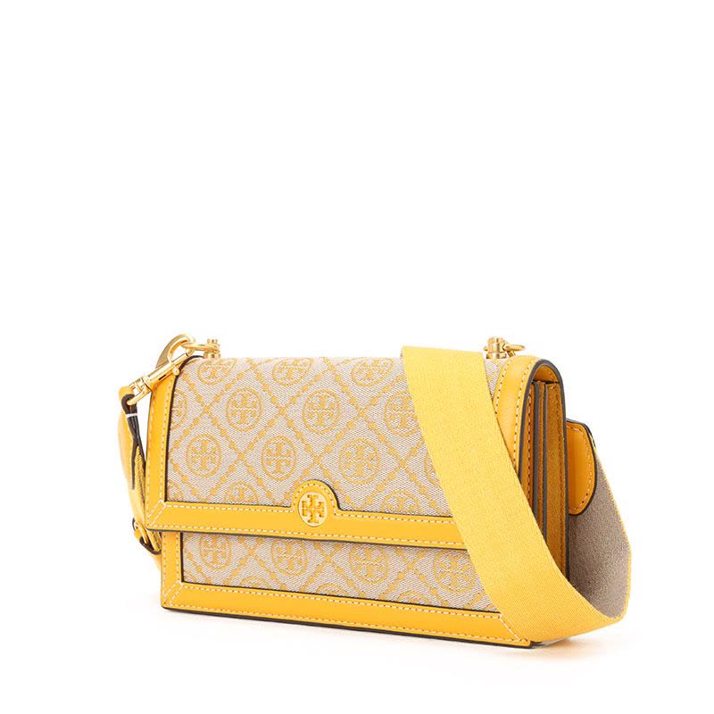 TORY BURCH MONOGRAM 口盖包 双T老花 织物拼皮 81000图片