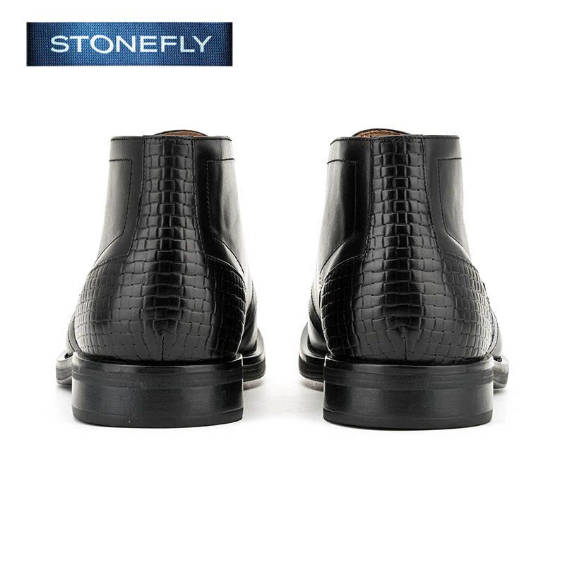 斯通富来STONEFLY牛皮尖头低跟套脚绑带短靴男鞋SD64122817图片