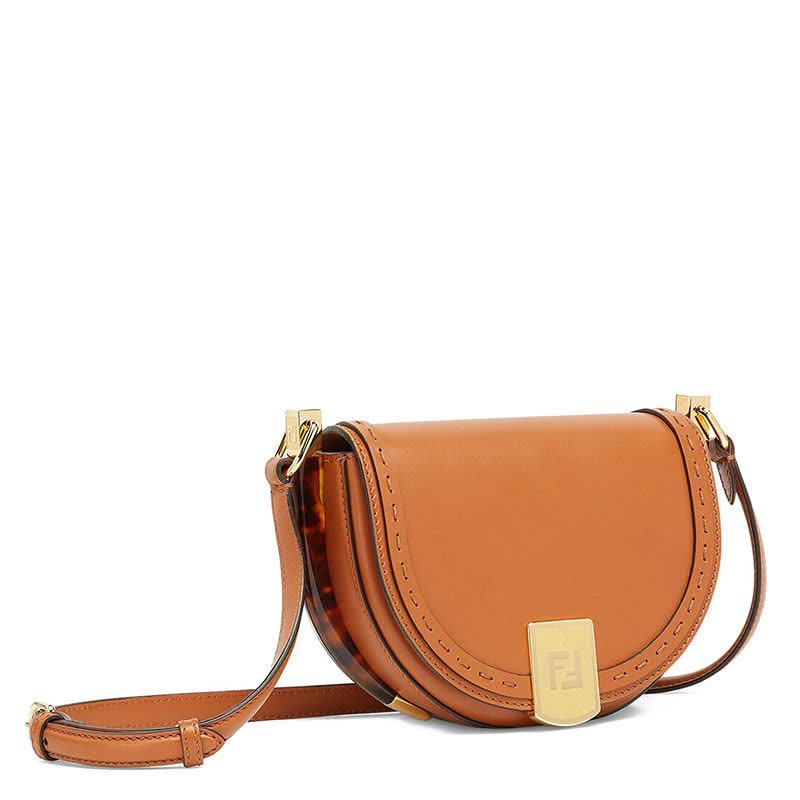 预售 芬迪FENDI Moonlight马鞍包 FF金属吸扣光面皮 女士单肩包 8BT346图片