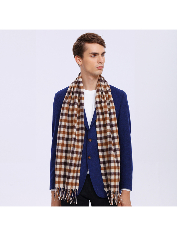 （送礼礼袋）宏达HONDAR 2018秋冬新款时尚型男韩版男士保暖羊毛围巾 YM449