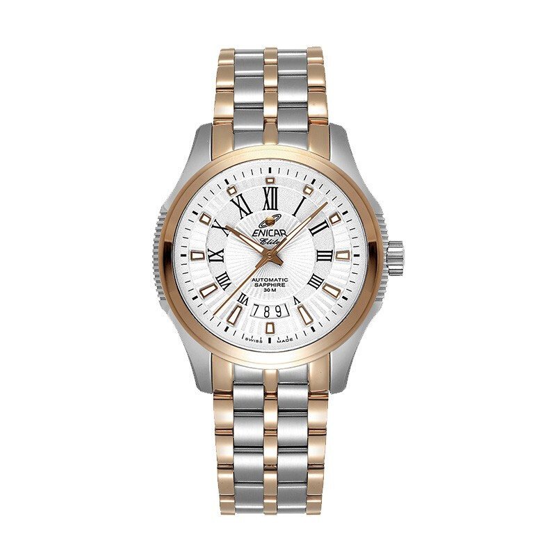 英纳格enicar精英系列时尚简约休闲商务钢带自动机械男士手表3165503