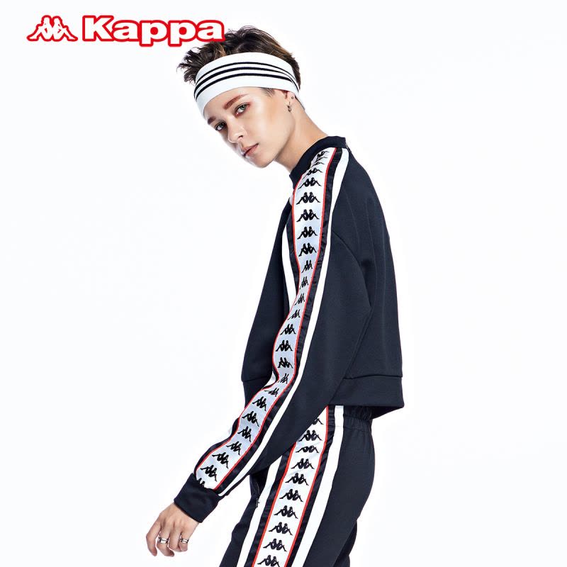 KAPPA/卡帕女子运动服秋款休闲圆领串标针织卫衣|K0762WT30图片