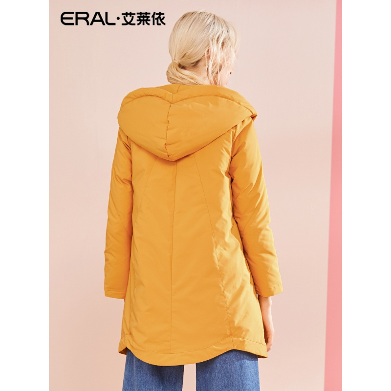 艾莱依羽绒服女中长款2018冬季韩版时尚外套