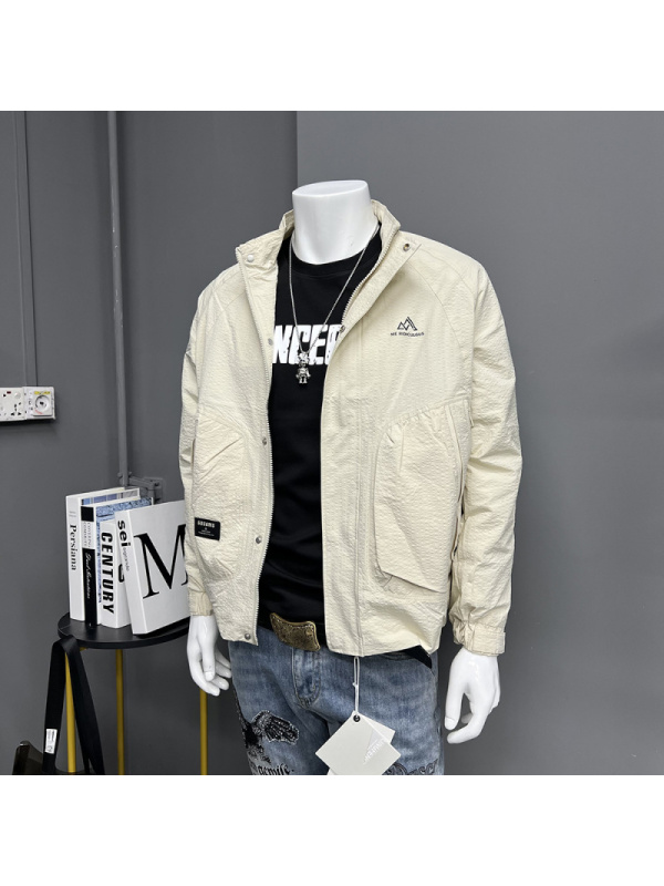春秋薄款夹克外套男士秋装上衣修身时尚外穿新款欧洲站潮牌休闲潮