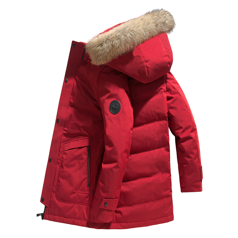 雅鹿羽绒服男士中长款加厚2019新款大口袋修身青少年冬季外套潮y