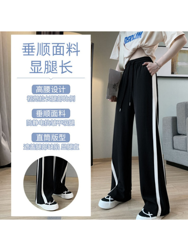 Ceba西装阔腿裤女裤夏季薄款休闲西裤显瘦高腰垂坠垂感运动休闲修容裤