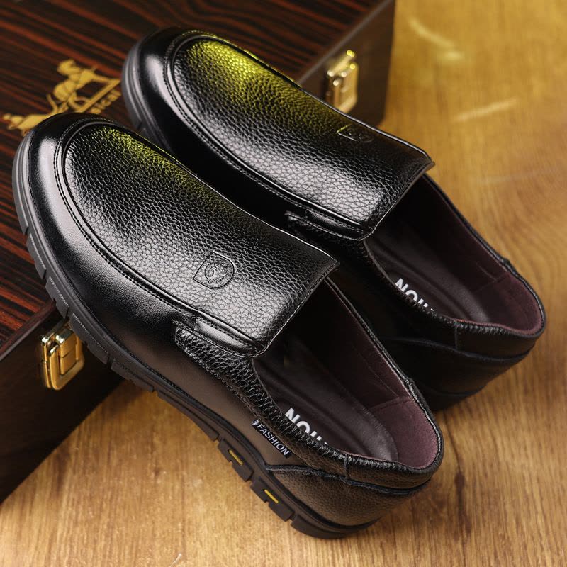 老人头层牛皮男鞋春季大码45商务休闲皮鞋男46真皮透气4748码鞋子图片