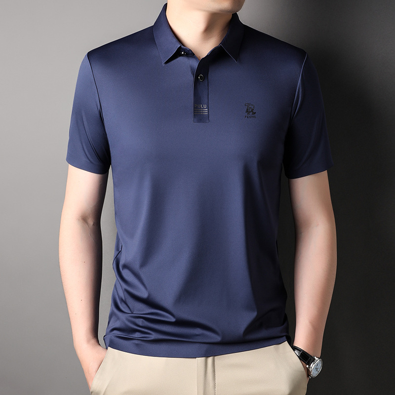 ceba短袖t恤男款2023夏季中年男士商务休闲t恤时尚翻领纯色polo