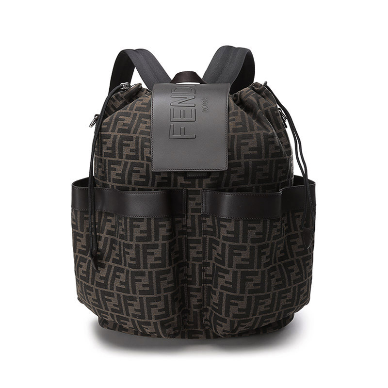 芬迪fendi男士织物配皮抽绳手提单肩包双肩包背包大号7vz056ag0m