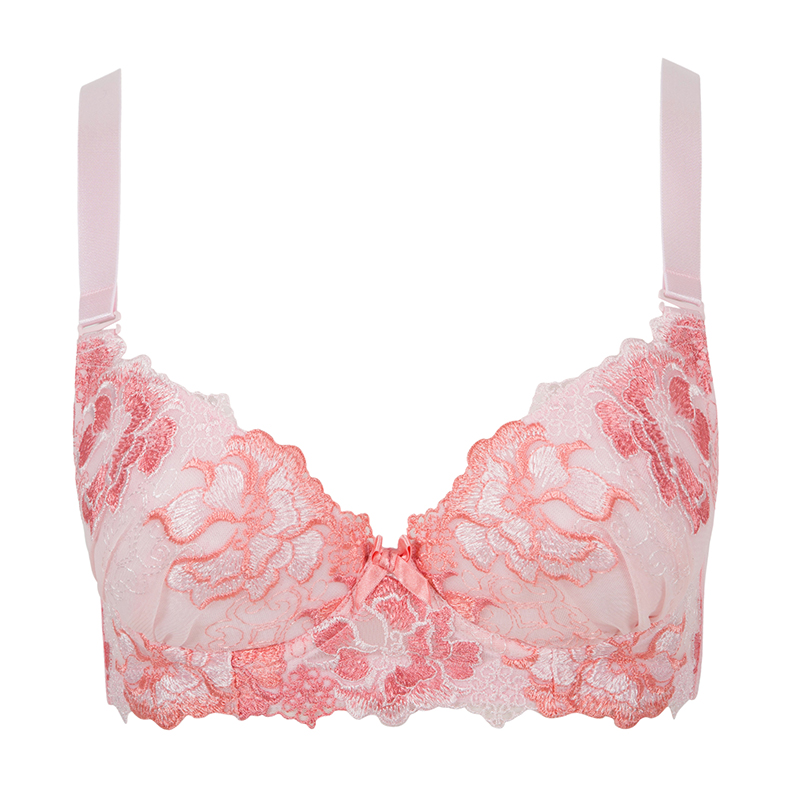 古今薄款插片刺绣蕾丝侧收聚拢文胸罩内衣女 0h2112 参数