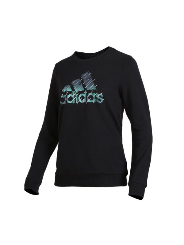 阿迪达斯女装上衣秋冬圆领运动休闲针织卫衣套头衫DT2381