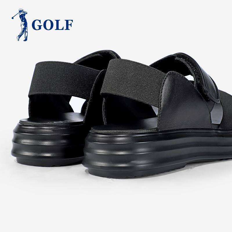 GOLF高尔夫男士新款夏季休闲鞋露趾百搭沙滩鞋韩版头层牛皮潮流鞋子