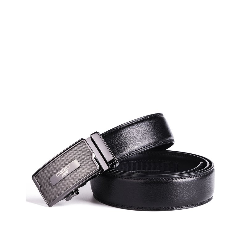 卡帝乐鳄鱼男士皮带真皮自动扣中青年商务休闲牛皮裤带pw5z6907e