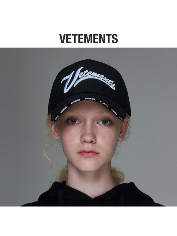 vetements帽子男女款棒球帽鸭舌帽遮阳防晒休闲刺绣2018新款黑色可节