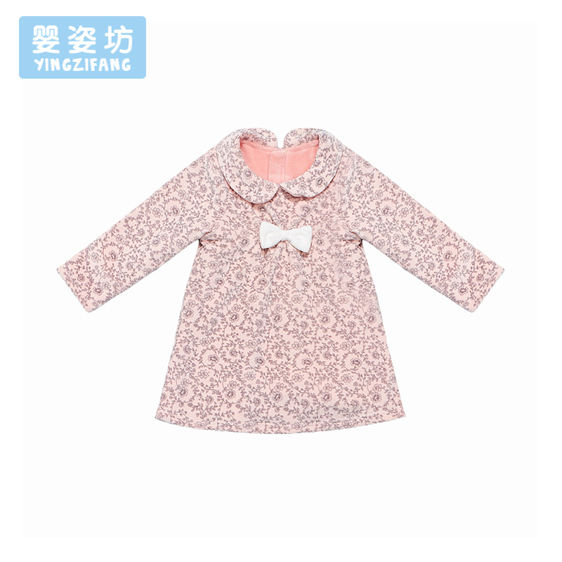 婴姿坊冬装儿童冬季加绒公主裙潮女童装冬款小女孩长袖女童连衣裙子