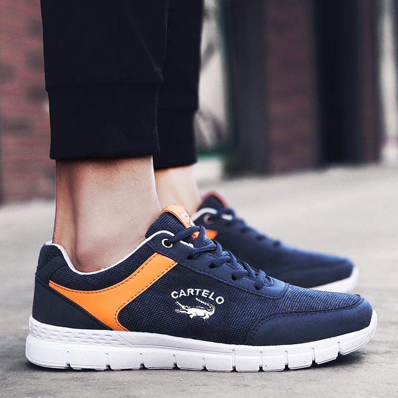 卡帝乐鳄鱼cartelo男鞋休闲鞋时尚男跑步鞋舒适百搭运动鞋系带