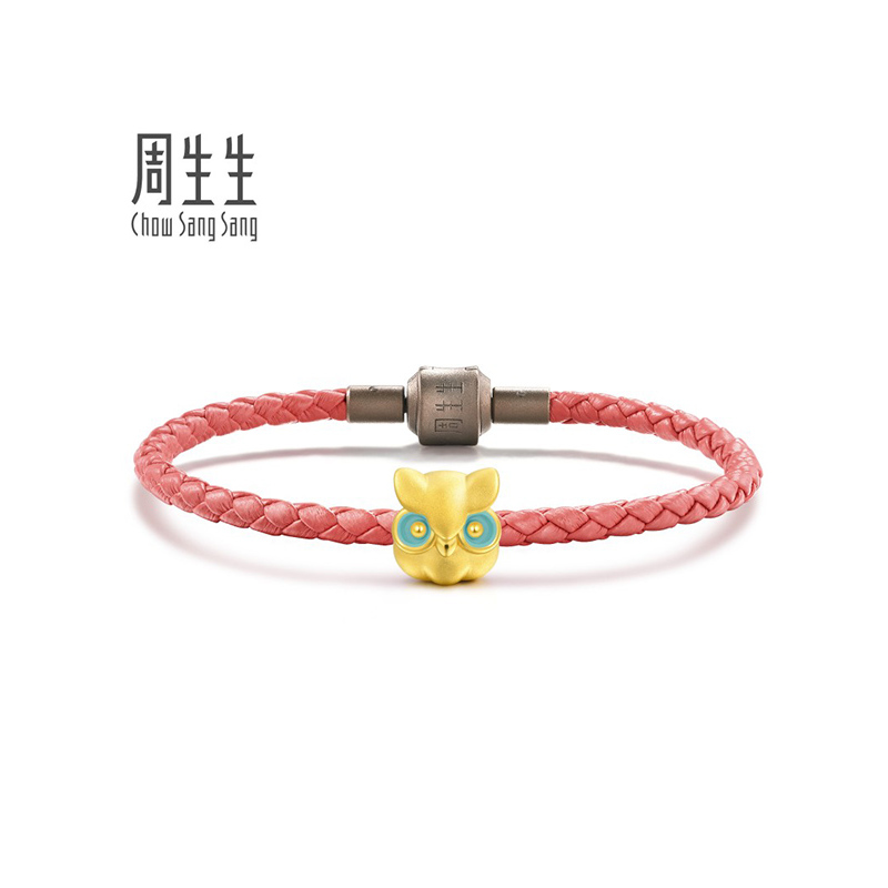 周生生chowsangsang金足金charme串珠系列猫头鹰转运珠定价