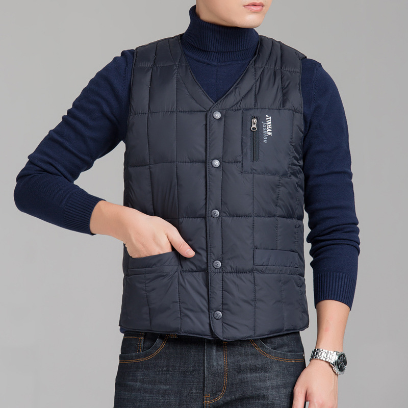 dbmg男士羽绒背心保暖内胆坎肩中老年羽绒马甲爸爸装秋冬新款