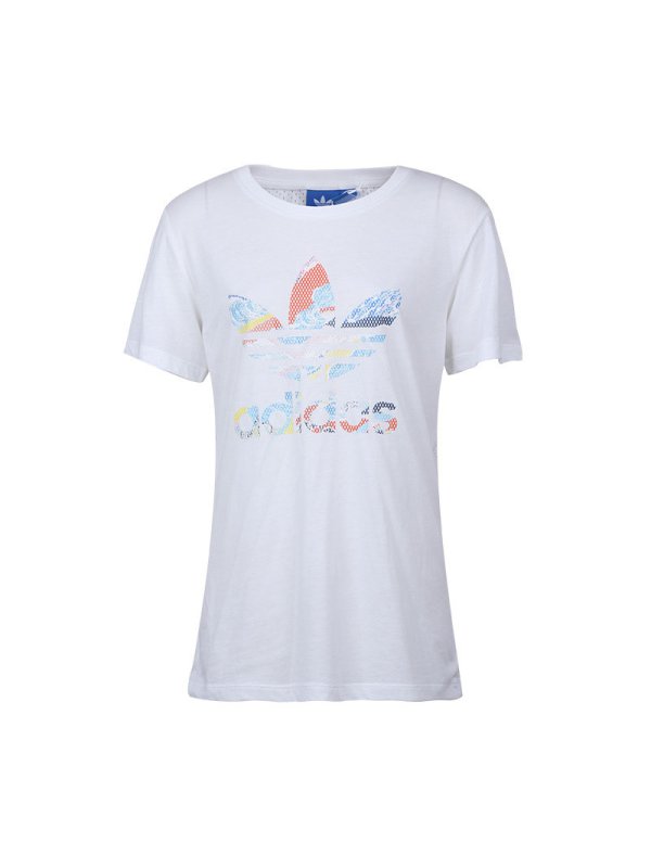 ADIDAS阿迪达斯三叶夏季女子运动舒适圆领短袖T恤