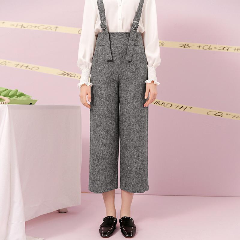 【热卖】背带九分裤女2018春装新款韩版高腰学生休闲百搭宽松直筒长裤子20011610