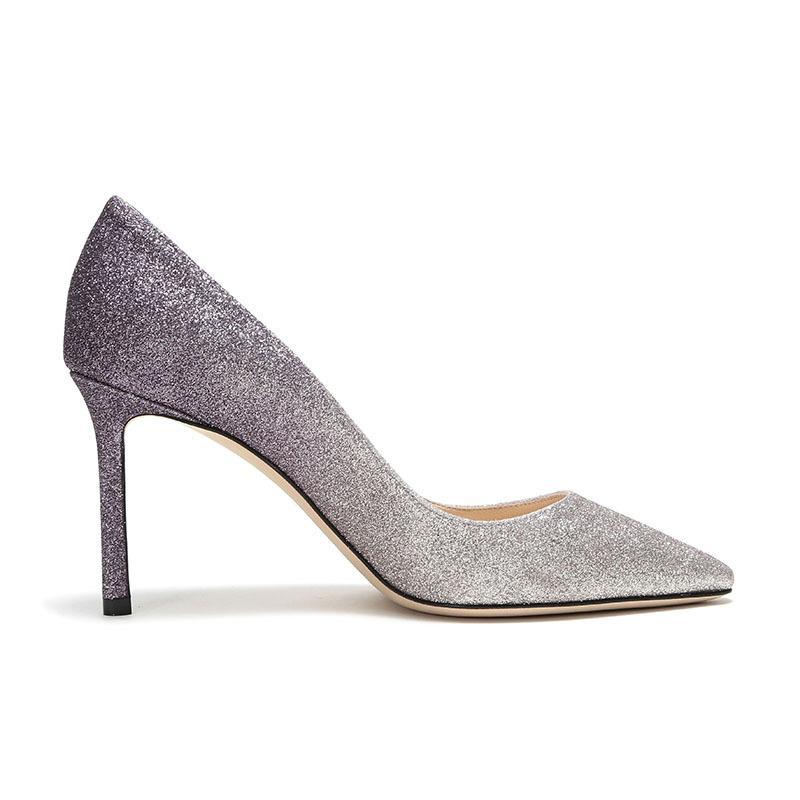 JIMMY CHOO 周仰杰 女士闪光面料尖头高跟鞋 ROMY 85 DGJ 183