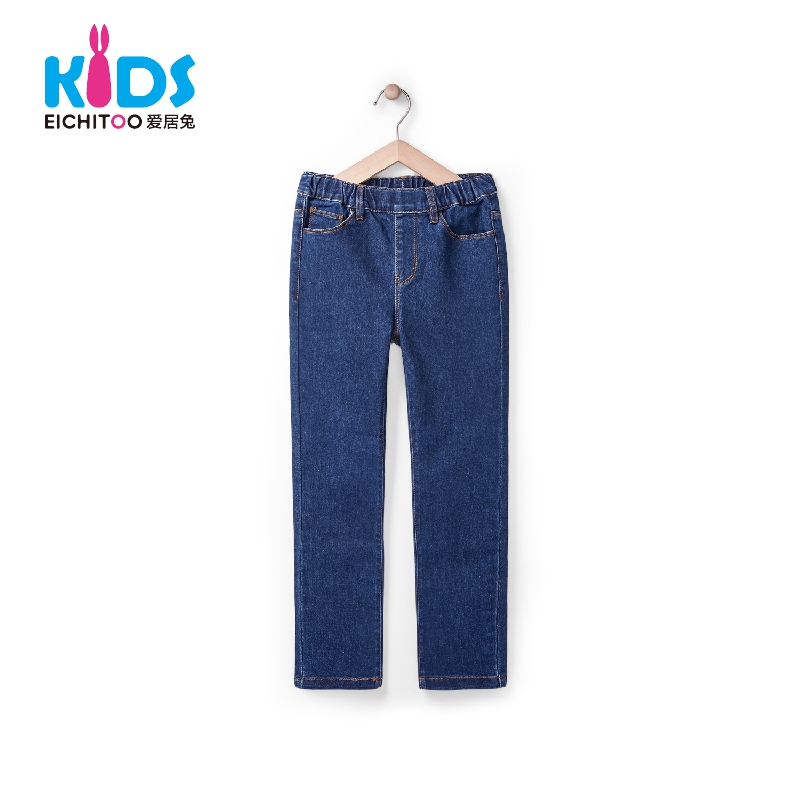 EICHITOO KIDS爱居兔童装春秋女大童棉混纺布时尚休闲中腰小脚牛仔长裤