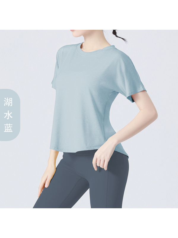 CeenBulled瑜伽服女夏季宽松T恤裸感透气休闲运动服健身晨跑步短袖速干上衣