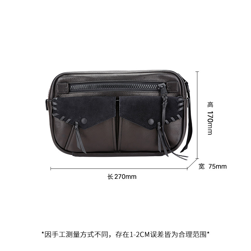 自营 新品 COACH 蔻驰 品 男士专柜款中号单肩腰包胸包黑色皮革 374 MW/BK