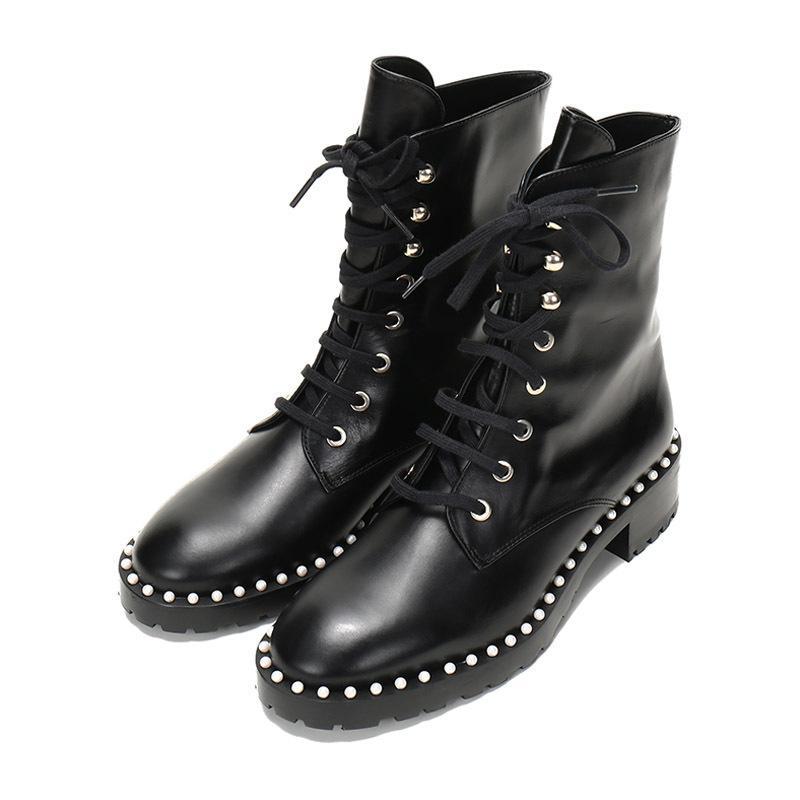 stuartweitzman斯图尔特韦茨曼女士牛皮系带短靴allie