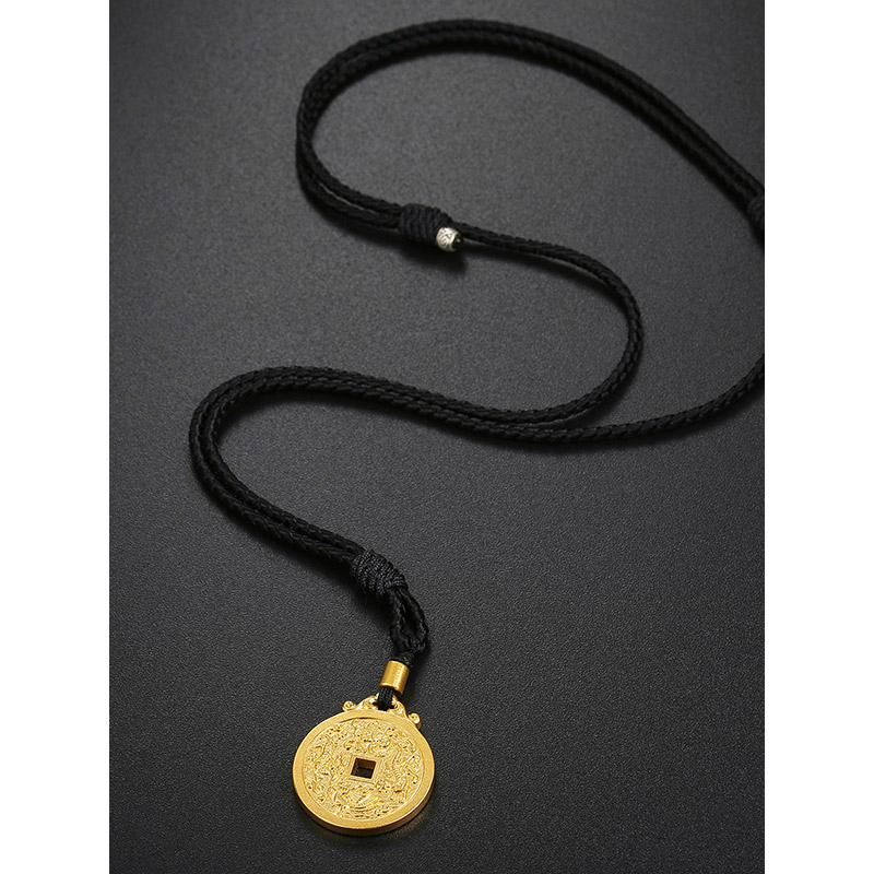 金大福kingtaifook珠宝足金999黄金古法传承金系列吊坠钱币吉祥如意