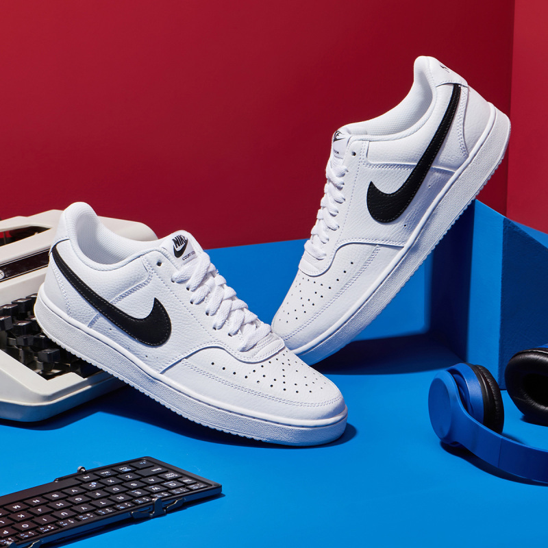 NIKE男鞋板鞋COURT皮质低帮时尚系带休闲运动鞋CD5463