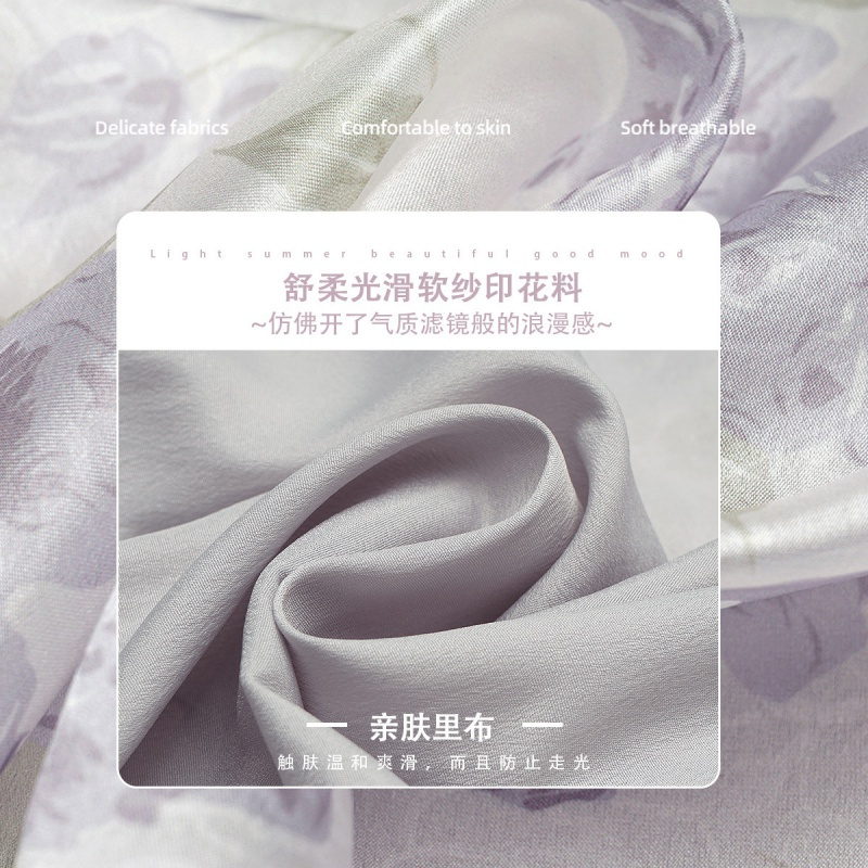 OUNIXUE欧昵雪 | [浪漫花卉印花裙]夏季复古V领轻纱显瘦A字裙时尚连衣裙女