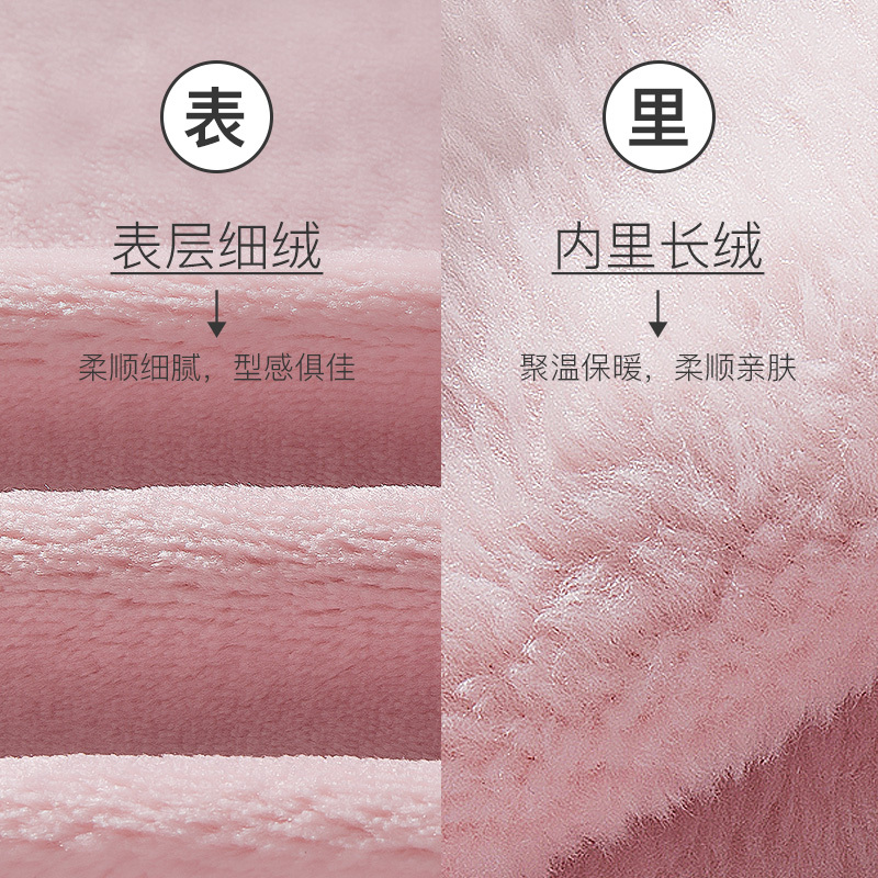 爱帝情侣加绒中厚保暖女睡衣外穿休闲长袖刺绣翻领法兰绒家居服男