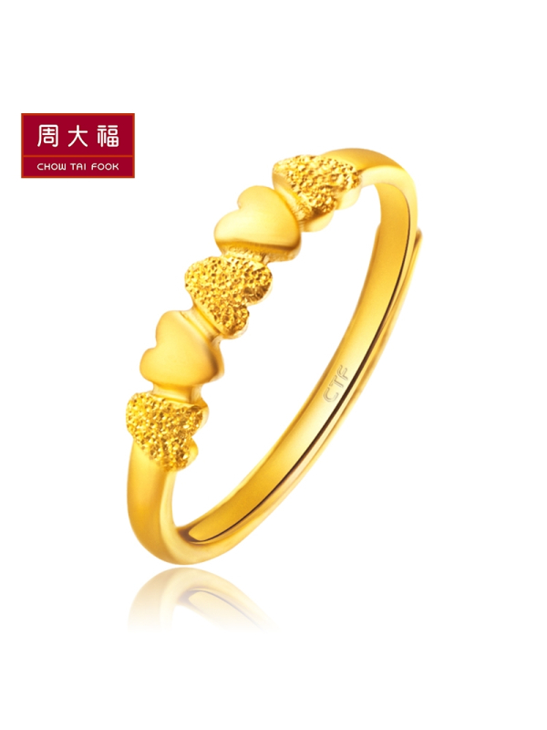 周大福珠宝首饰猜中你心黄金戒指计价（工费48元）F146542
