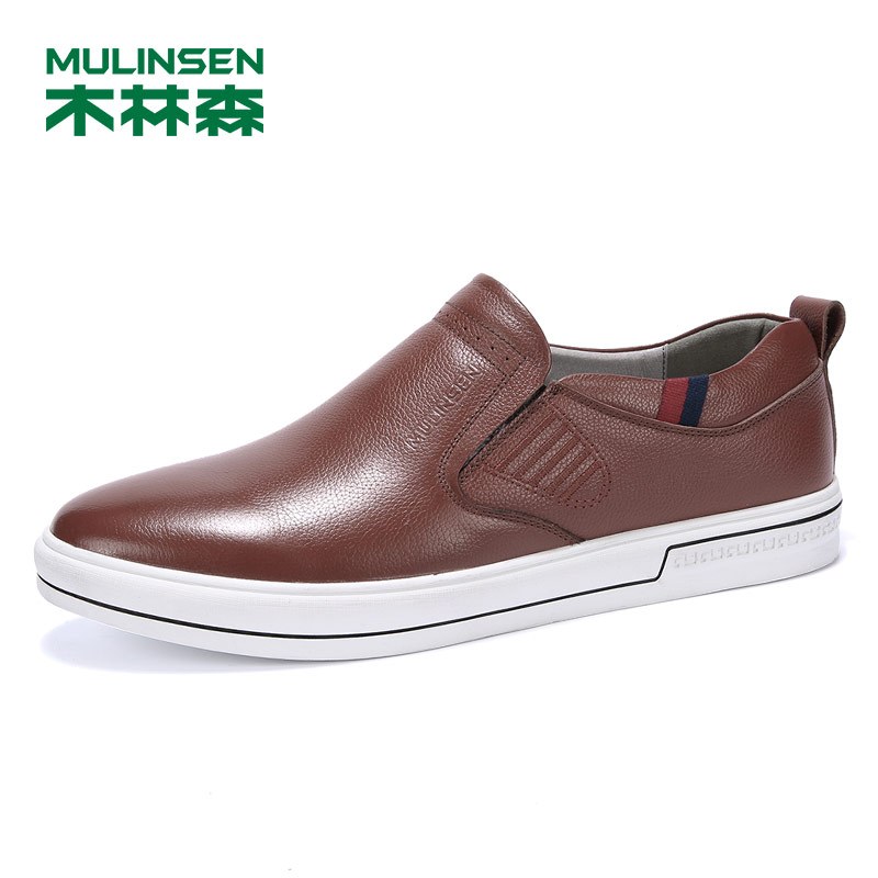 木林森男鞋2019春季新款休闲鞋男韩版潮防滑真皮休闲皮鞋男士板鞋