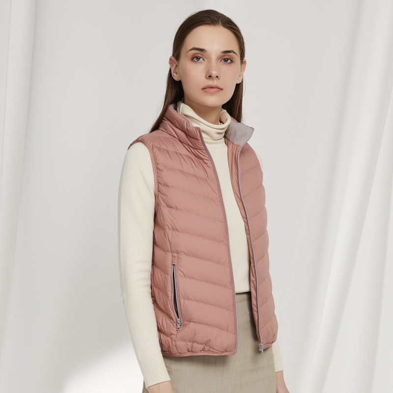 [柔肤]波司登羽绒马甲女秋轻薄立领短款马夹新款_1