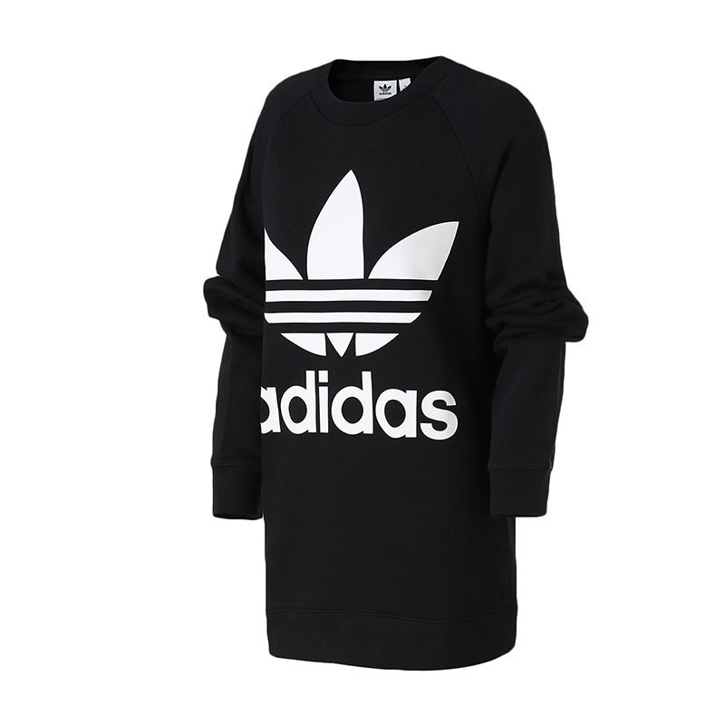 【自营】adidas阿迪达斯三叶草运动服大LOGO春秋女装长袖卫衣DH3129 30 DH3129黑