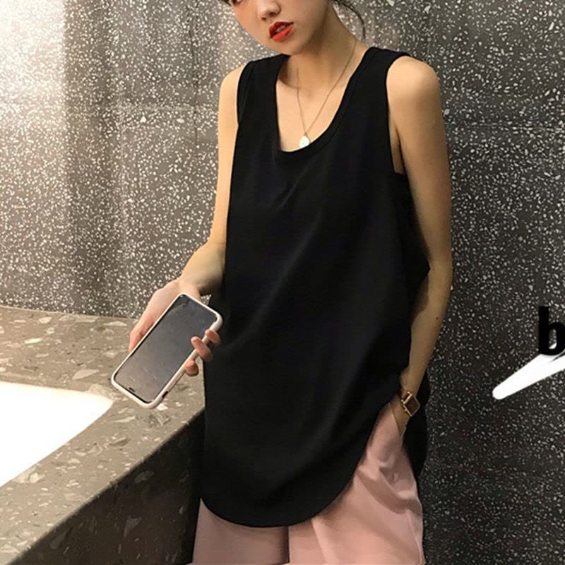 运动小背心女韩版夏季性感外穿女装宽松无袖T恤上衣吊带打底衫女图片