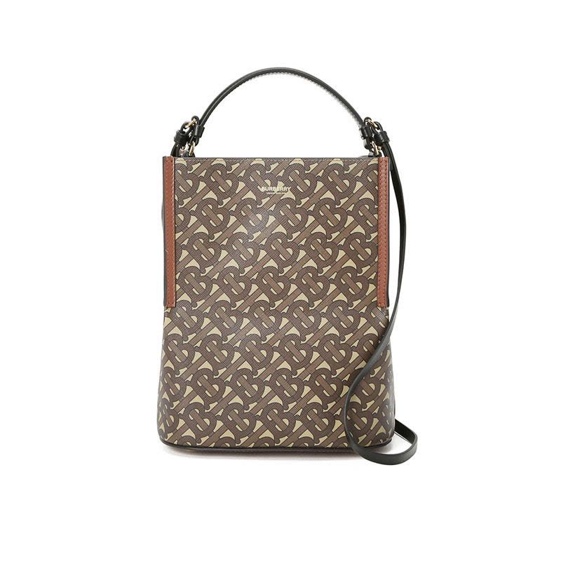 博柏利 BURBERRY PEGGY 水桶包小号 字母印字标TB LOGO织物 女士手提包 8026825图片