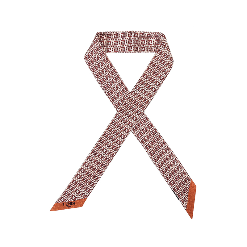fendi女士桑蚕丝装饰带小领巾丝巾fxt011adrb