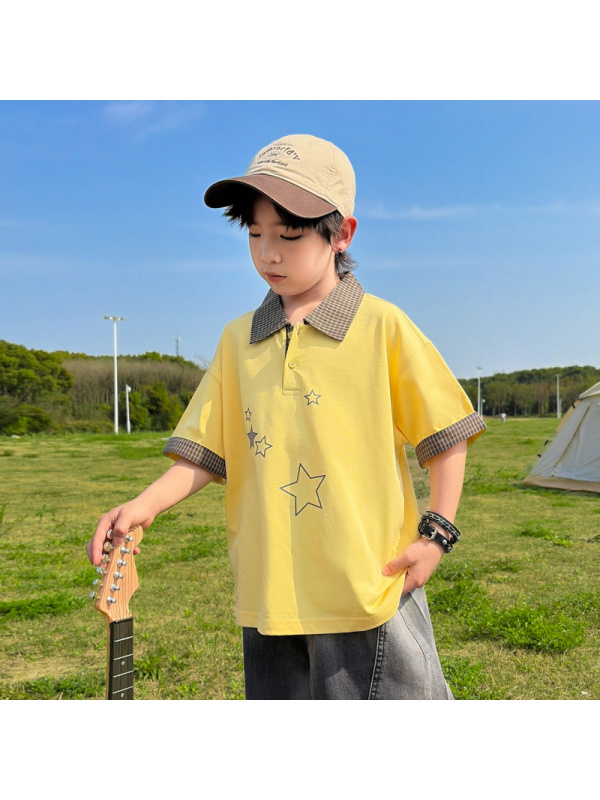 男童夏装短袖polo衫T恤2026新款中大儿童夏季薄款休闲上衣潮T