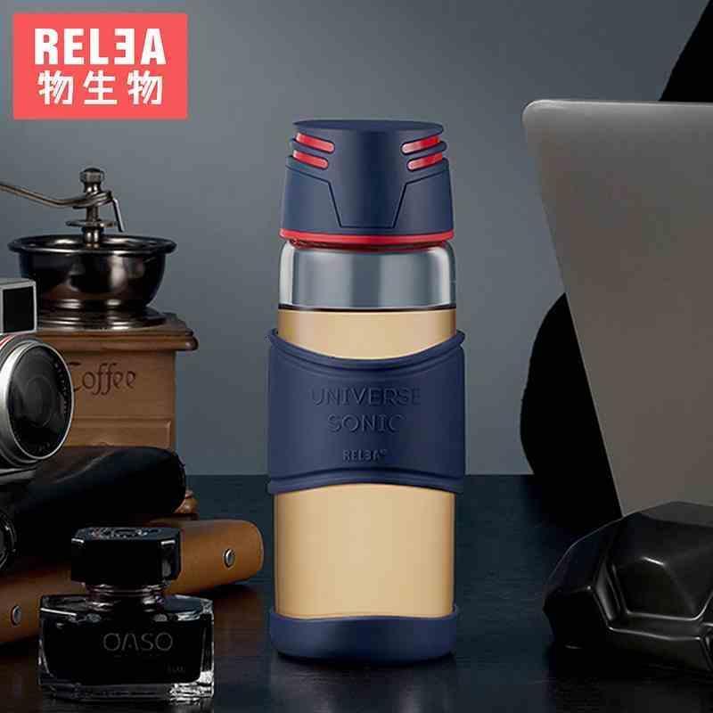 物生物(RELEA)玻璃杯水杯耐热防摔男女创意随手杯茶杯便携泡茶车载杯子580ml