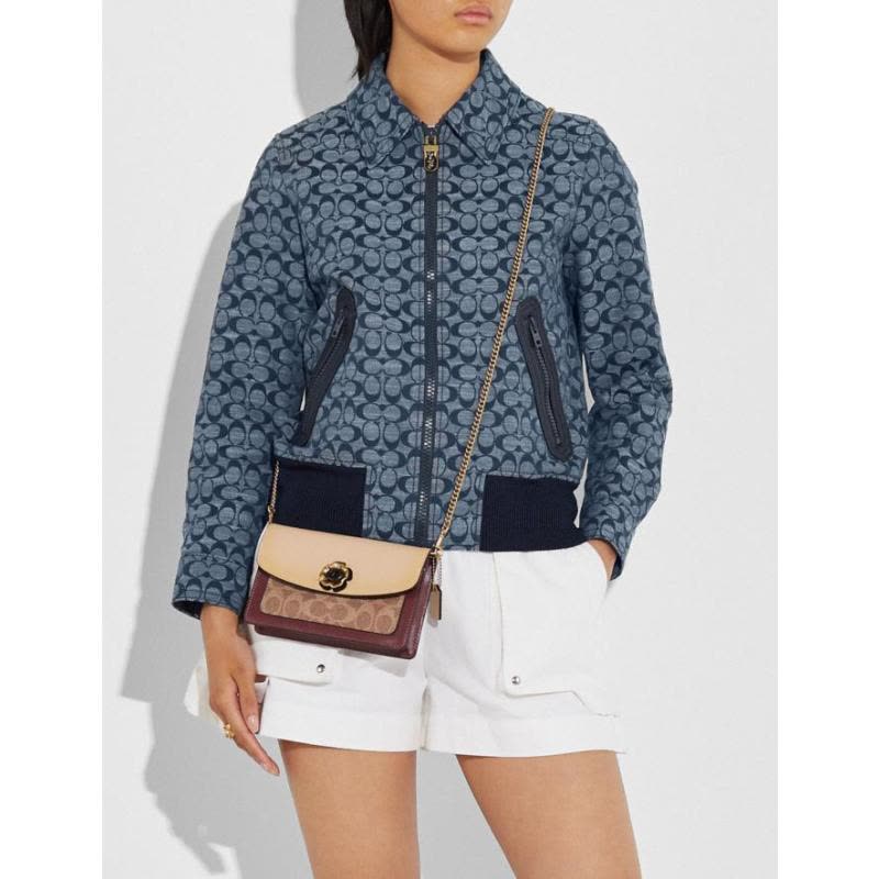 预订 COACH PARKER 18 山茶花单肩包 1680 牛皮革\帆布图片