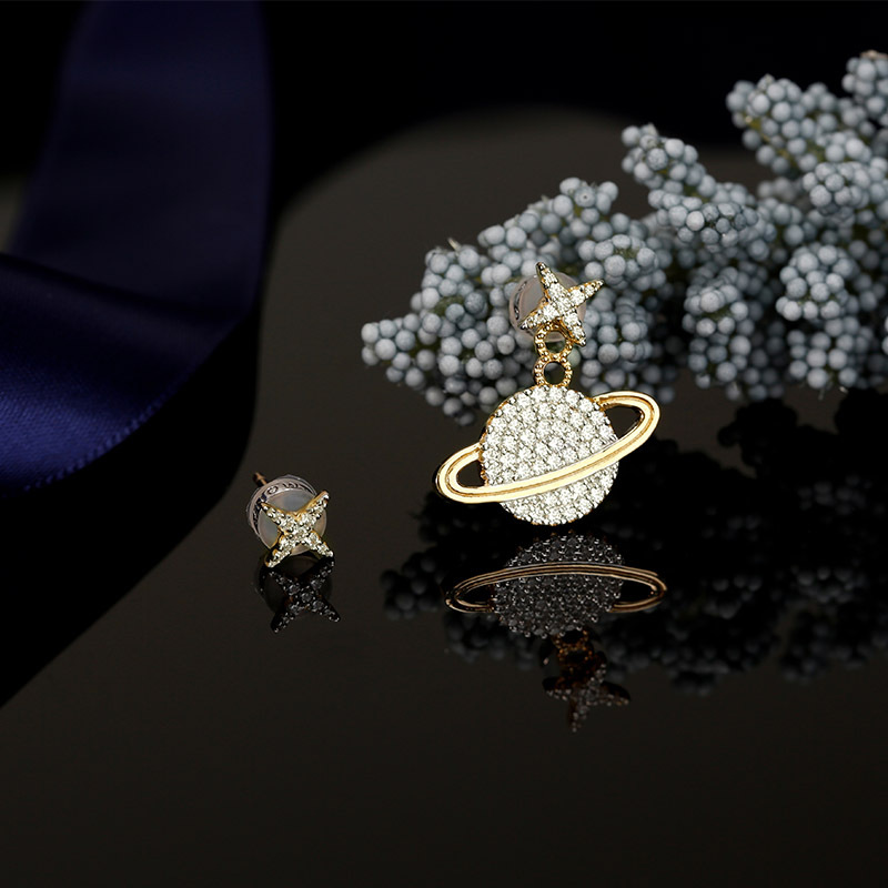 自营新品apmmonaco林志玲明星同款粉色星球耳环女设计感耳钉百搭耳坠